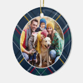 Gepersonaliseerde kerstfoto van lijst keramisch ornament (Links)