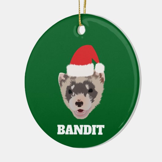 Gepersonaliseerde kerstfret keramisch ornament (Links)