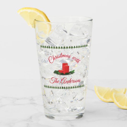 Gepersonaliseerde kerstkaarsen glas (Voorkant ijs)