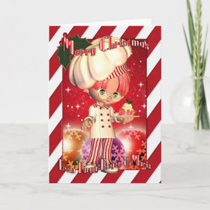 Gepersonaliseerde Kerstkaart met Leuke Chef-kok en Feestdagen Kaart