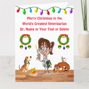 Gepersonaliseerde Kerstkaart voor Vrouwelijke Dier Kaart