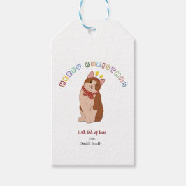 Gepersonaliseerde kerstkat cadeaulabel