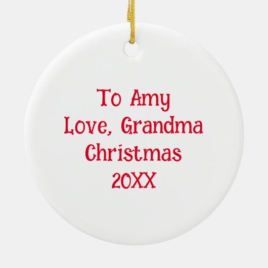 Gepersonaliseerde kerstkat en kerstbomen keramisch ornament (Achterkant)