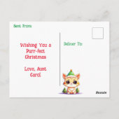 Gepersonaliseerde kerstkitten en kerstbomen briefkaart (Achterkant)