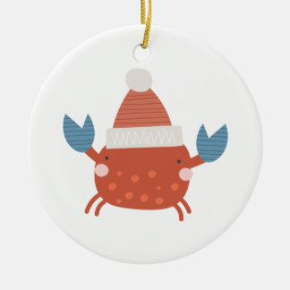 Gepersonaliseerde kerstkrab/"Sandy Claws" Keramisch Ornament
