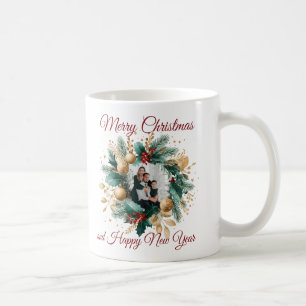 Gepersonaliseerde Kerstkrans Fotokaart Koffiemok