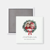 Gepersonaliseerde Kerstkrans met Foto & Naam Magneet (Voorkant / Achterkant)