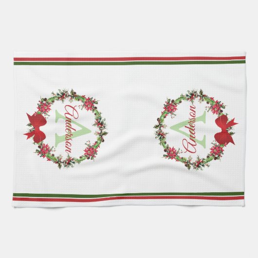 Gepersonaliseerde kerstkreet theedoek (Horizontaal)