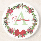 Gepersonaliseerde kerstkreet zandsteen onderzetter (Voorkant)