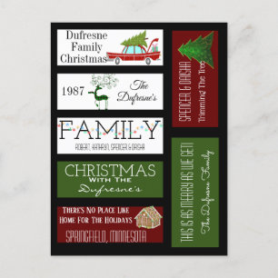 Gepersonaliseerde kerstlabels voor Scrapbook Briefkaart