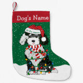 Gepersonaliseerde kerstlampjes Sheepadoodle Kleine Kerstsok (Voorkant)