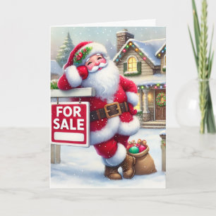 Gepersonaliseerde Kerstman als een makelaar Feestdagen Kaart