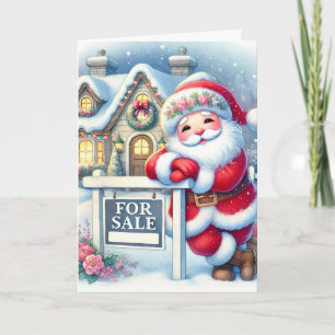 Gepersonaliseerde Kerstman als een makelaar Feestdagen Kaart