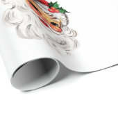 Gepersonaliseerde Kerstman Gezicht Kerstcadeaus Cadeaupapier (Rol Hoek)