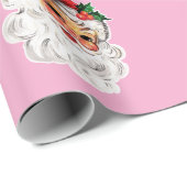 Gepersonaliseerde Kerstman Gezicht Kerstcadeaus Cadeaupapier (Rol Hoek)