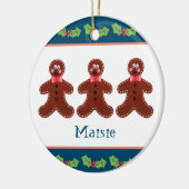 Gepersonaliseerde kerstman keramisch ornament (Links)