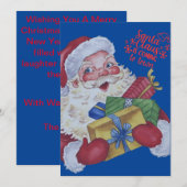 Gepersonaliseerde Kerstman Kerst Kaart, Feestdagenkaart (Voorkant / Achterkant)