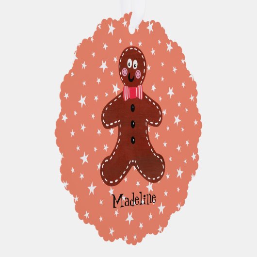 Gepersonaliseerde kerstman ornament kaart (Rechts)