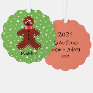 Gepersonaliseerde kerstman ornament kaart