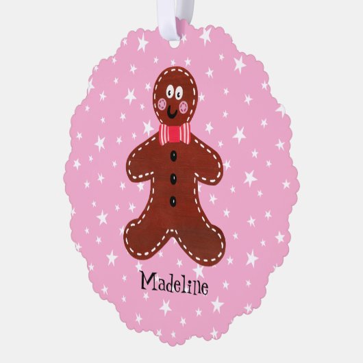 Gepersonaliseerde kerstman ornament kaart (Links)