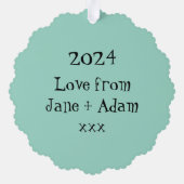 Gepersonaliseerde kerstman ornament kaart (Achterkant)