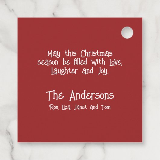 Gepersonaliseerde Kerstman Waterverf Kerst Bedankjes Labels (Achterkant)