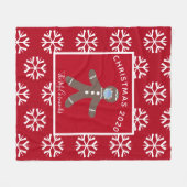 Gepersonaliseerde kerstmis 2020 Red Gingerbrood Ma Fleece Deken (Voorkant (Horizontaal))