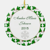 Gepersonaliseerde Kerstmis draagt Ornament (Achterkant)