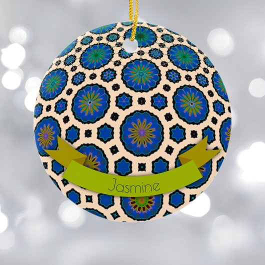 Gepersonaliseerde Kerstmis ornament modern kleurri