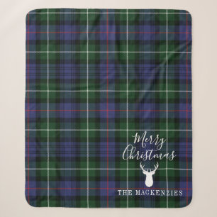 Gepersonaliseerde Kerstmis Tartan Clan MacKenzie P Sherpa Deken