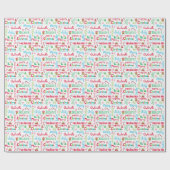 Gepersonaliseerde Kerstmis Typografie Cadeaupapier (Vlak)