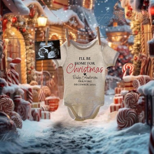 Gepersonaliseerde Kerstmis zwangerschap aankondigi Romper