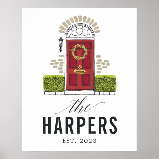 Gepersonaliseerde kerstnaam — Afdruk kerstklep Poster (Voorkant)