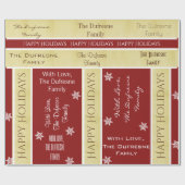 Gepersonaliseerde kerstnaam cadeaupapier (Vlak)