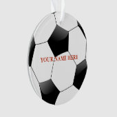 Gepersonaliseerde kerstnaam Voetbal Ornament (voorkant)