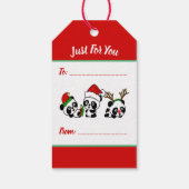 Gepersonaliseerde kerstpanda's cadeaulabel (Achterkant)