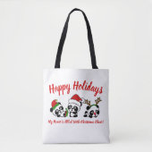 Gepersonaliseerde kerstpanda's draagtas (Voorkant)