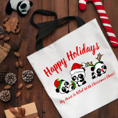 Gepersonaliseerde kerstpanda's draagtas