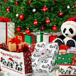 Gepersonaliseerde kerstpanda's groot cadeauzakje