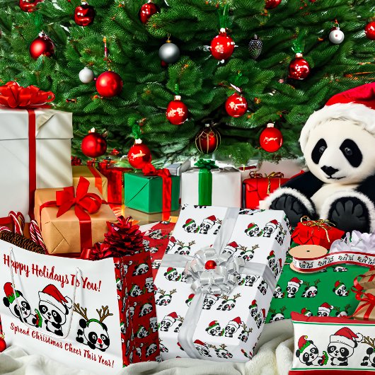Gepersonaliseerde kerstpanda's groot cadeauzakje