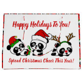 Gepersonaliseerde kerstpanda's groot cadeauzakje (Voorkant)