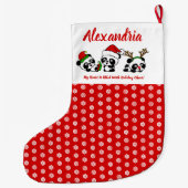 Gepersonaliseerde kerstpanda's grote kerstsok (Achterkant)