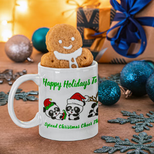 Gepersonaliseerde kerstpanda's koffiemok