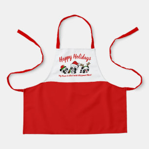 Gepersonaliseerde kerstpanda's schort