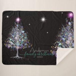 Gepersonaliseerde kerstpastelboom sherpa deken