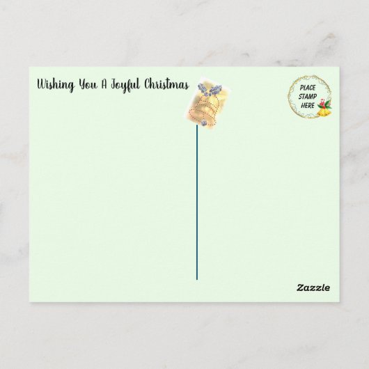 Gepersonaliseerde kerstpostzegels briefkaart (Achterkant)