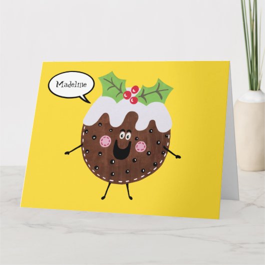 Gepersonaliseerde kerstpudding kaart (Voorkant)