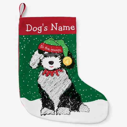 Gepersonaliseerde kerstschapenkap Elf Kleine Kerstsok (Voorkant)