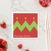 Gepersonaliseerde kerstservetten "Chevron Trees" Servet (Insitu)