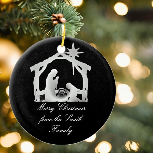 Gepersonaliseerde kerstster keramisch ornament